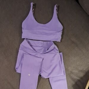Lululemon Wunder Train Leggings 28" Size 6 & Align Bra Size 8, Charged Indigo